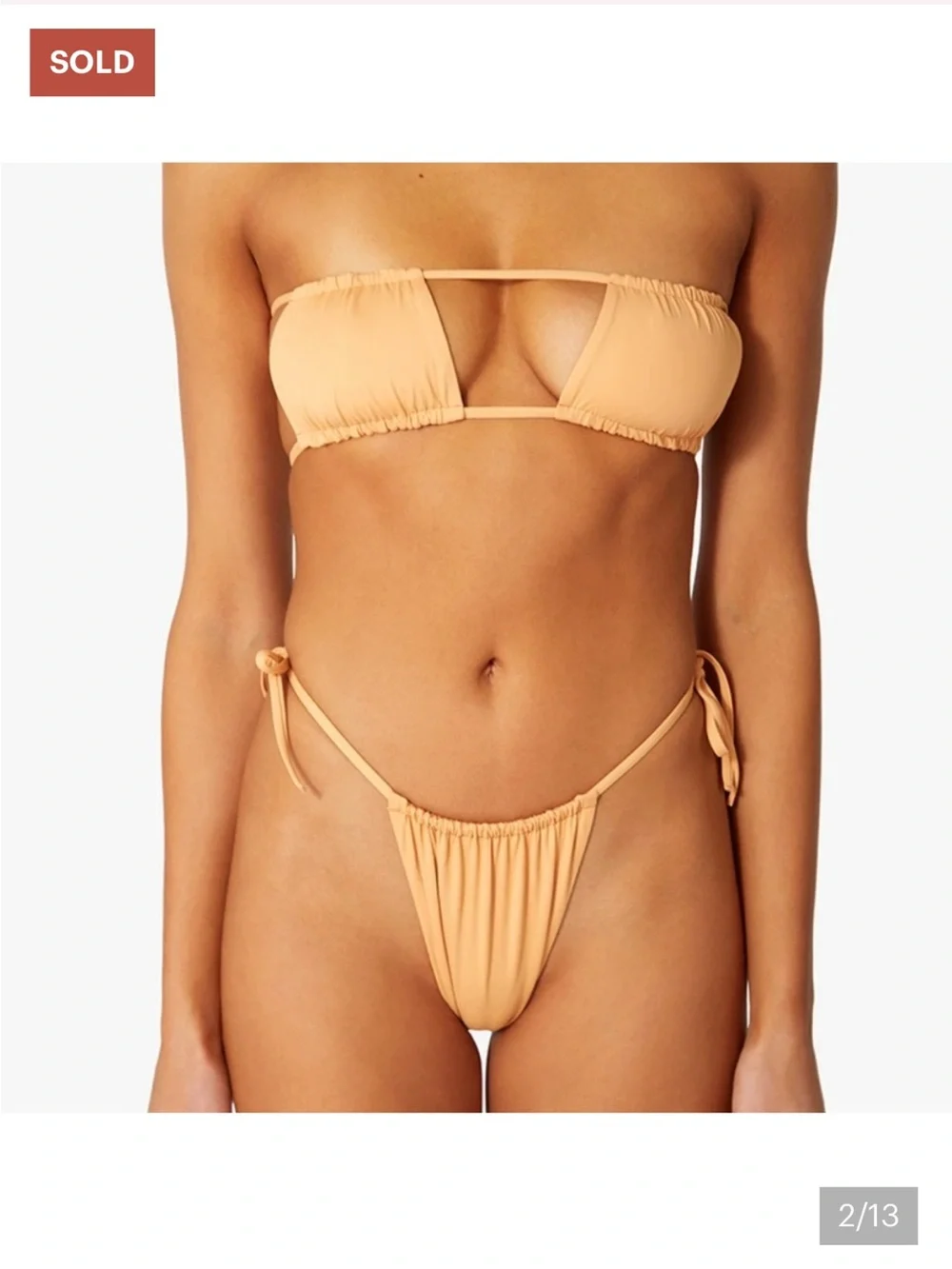 {WeWoreWhat} Brand New Ruched Gold Bikini SET